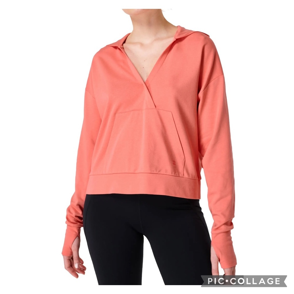 Sweaty Betty After Class Relaxed Hoodie in Warm Pink Coral NWT XXL